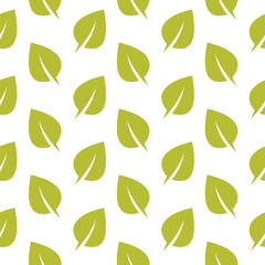 Vector Seamless Pattern of Simple Green Leaf