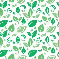 Seamless Repeating Pattern of Leaf Nature Ecology