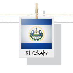 North America continent flag collection with photo of El Salvador flag , vector , illustration