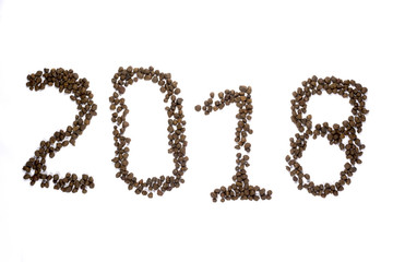 Stone new year 2018 isolation on white background