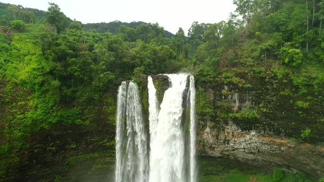 4k Aerial view shot : Tad Xe Katam Waterfall In Bolaven, Laos
