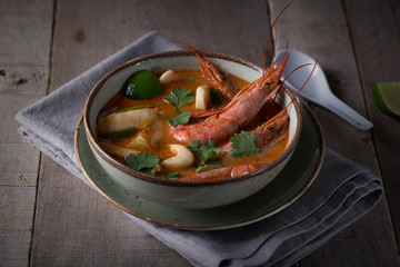 Traditional Thai soup Tom Yam