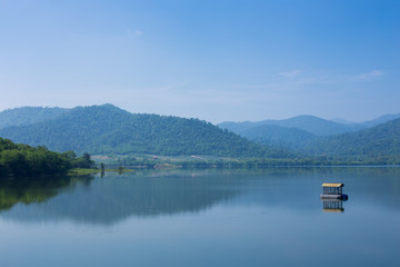 Fototapeta na wymiar beautiful Landscape View of Reservoir, Thailand
