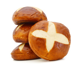 Breads on white background