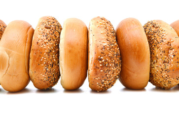 Bagel on white background