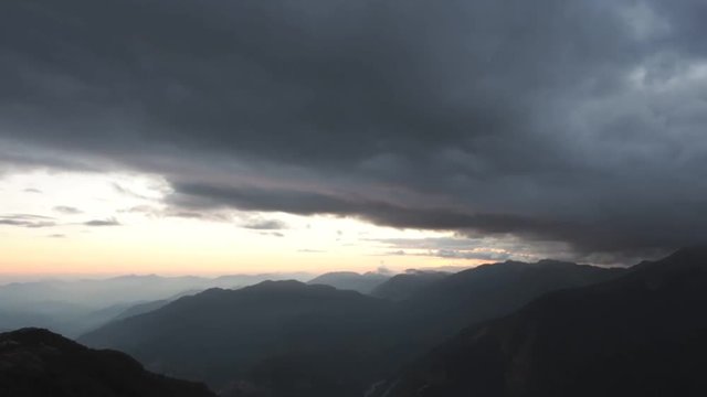 Sunset in the Himalayas, Nepal. Timelaps