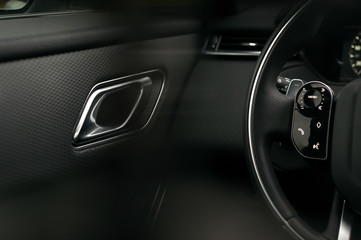 Fototapeta premium Interior details in the new luxury car