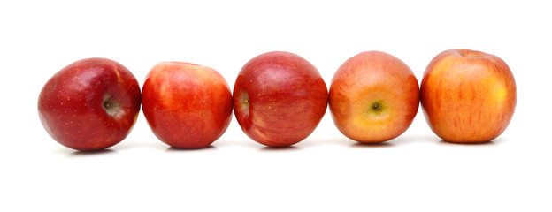 Fresh red apples isolated on white background 
