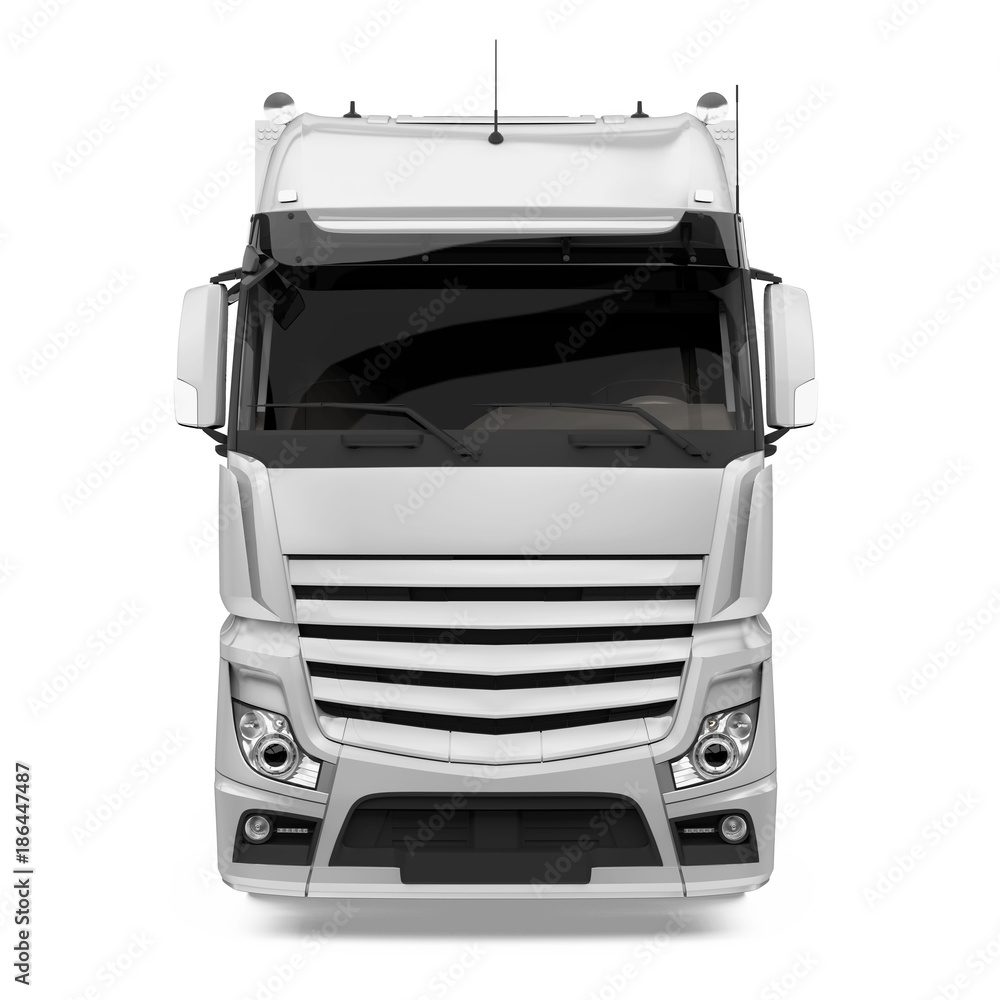 Wall mural container truck isolated