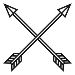 Vector Black Medieval Icon of Crossed Arrows
