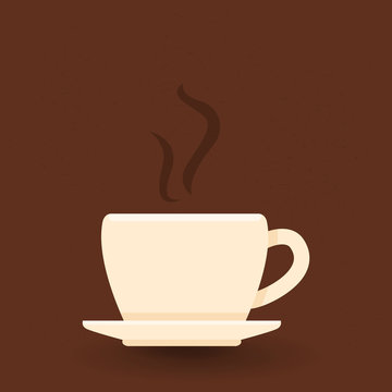 Vector Single Icon of Coffee Cup with Saucer