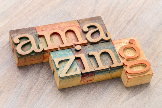 amazing word abstract in wood type