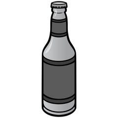 Bottle of Beer Illustration - A vector illustration of a cartoon Bottle of Beer.