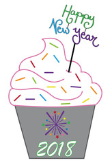 Happy New Year Cupcake