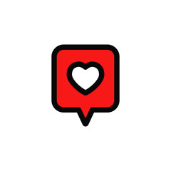 Heart icon in dialog balloon, love symbol, social media like