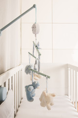 baby bed with toys