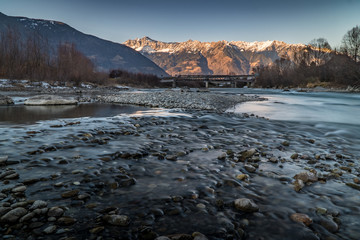 Adige River in South Tyrol, Italy.