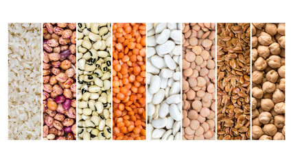 Çeşitli Bakliyatlardan oluşan kolaj