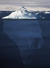 Zelfklevend Fotobehang Representation of an iceberg showing 90 percent underwater © mrallen