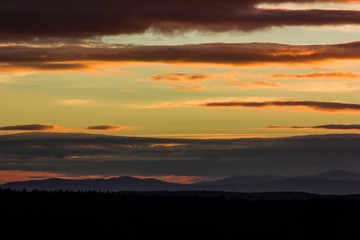 Autumn sunset in czech countryside