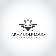 Army Golf Club Logo Design. Vector Illustrator Eps. 10