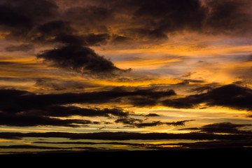 Autumn sunset in czech countryside