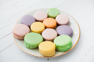 Sweet dessert french macarons