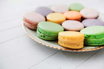 Sweet dessert french macarons