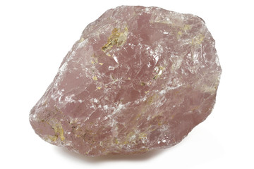 Brazilian rose quartz isolated on white background