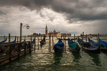 Venetian gondolas. Italy.