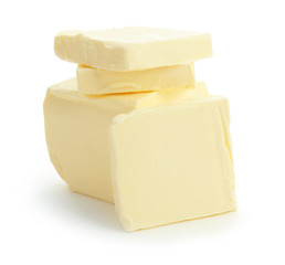 Tasty fresh butter on white background
