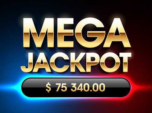 Mega Jackpot banner for lottery or casino games such as poker, roulette, slot machines, card games etc.