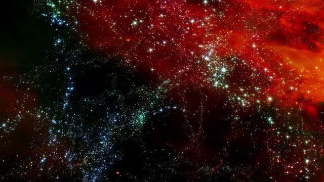 Space 2115: Traveling through star fields in deep space (Loop).