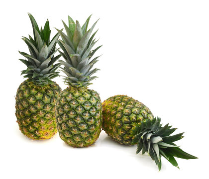 ripe pineapple isolated on white background © ImagesMy