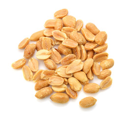 Processed peanuts isolated on white background