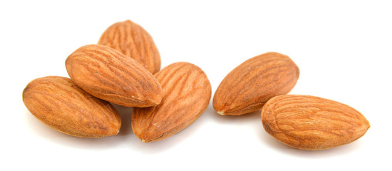 almonds on white background