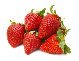 Fresh strawberry isolated on white background. Studio macro