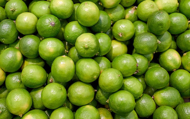 green fresh lime on the market
