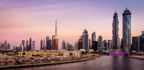 Foto op Canvas Dubai downtown skyline © Alexey Stiop