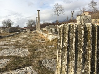 Alba Fucens Roman remains. Ancient Italic town occupying a lofty location (1,000 m) at the foot of...