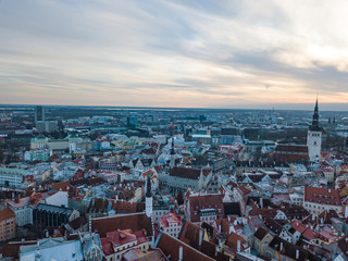 Obraz premium Aerial view of city Tallinn Estonia