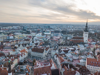 Fototapeta na wymiar Aerial view of city Tallinn Estonia