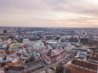 Aerial view of city Tallinn Estonia