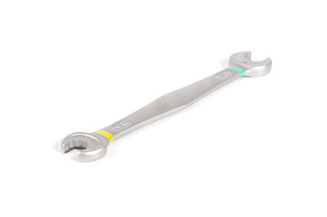 Mechanics spanner close up isolated on the white background