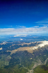 Fototapeta na wymiar Aerial view from airplane