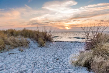 Fotobehang Sand dunes on the beach of Baltic Sea. Hel Peninsula. Poland. © vivoo