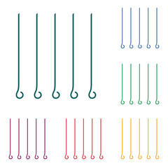 Skewers set icon