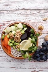 Vegetarian Buddha Bowl The concept of healthy dietary nutrition