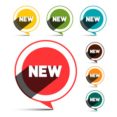 New Labels. Circle Label Isolated on White Background.