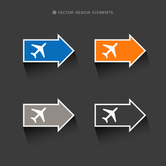 Web design of airplane icon